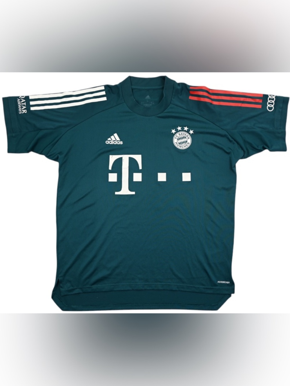 Adidas FC Bayern München 2021/22 Training Jersey Teal Telekom Qatar NWT M